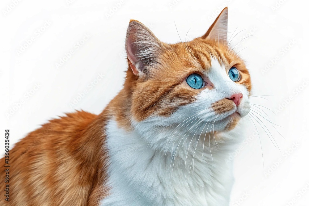 Ginger and white cat isolated on transparent background
Ginger and white cat isolated on transparent background