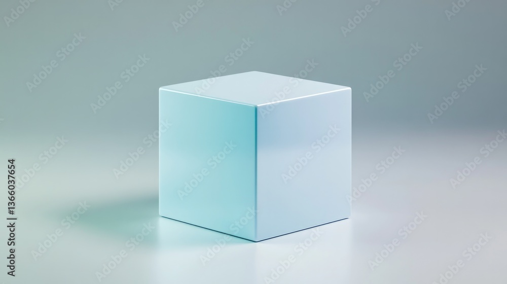 Translucent cube softly illuminated, showcasing minimalistic des Translucent cube softly illuminated, showcasing minimalistic des