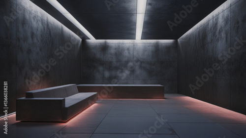Futuristic technology podium. Neural network AI generated art.