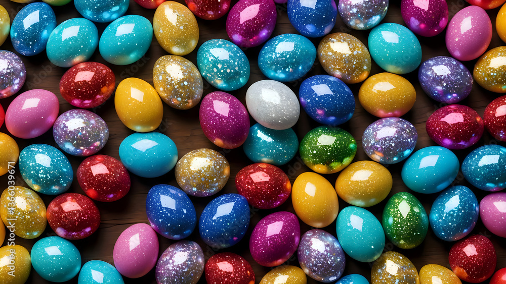 Colorful Easter Eggs Background