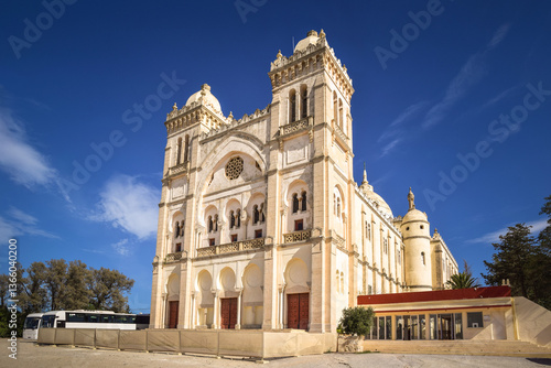 Fotografi Acropolium of Carthage (Saint Louis Cathedral) located on Byrsa Hill, Carthage, Tunisia