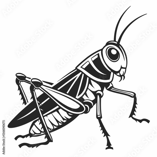 Grasshopper silhouette icon vector