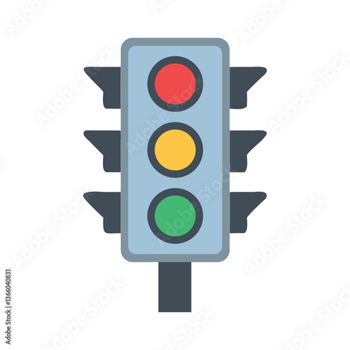Traffic Light Icon Set, Signal Lights Vector, Road Safety Stoplight Graphic, Intersection Control Signal Design, Traffic Signal Illustration