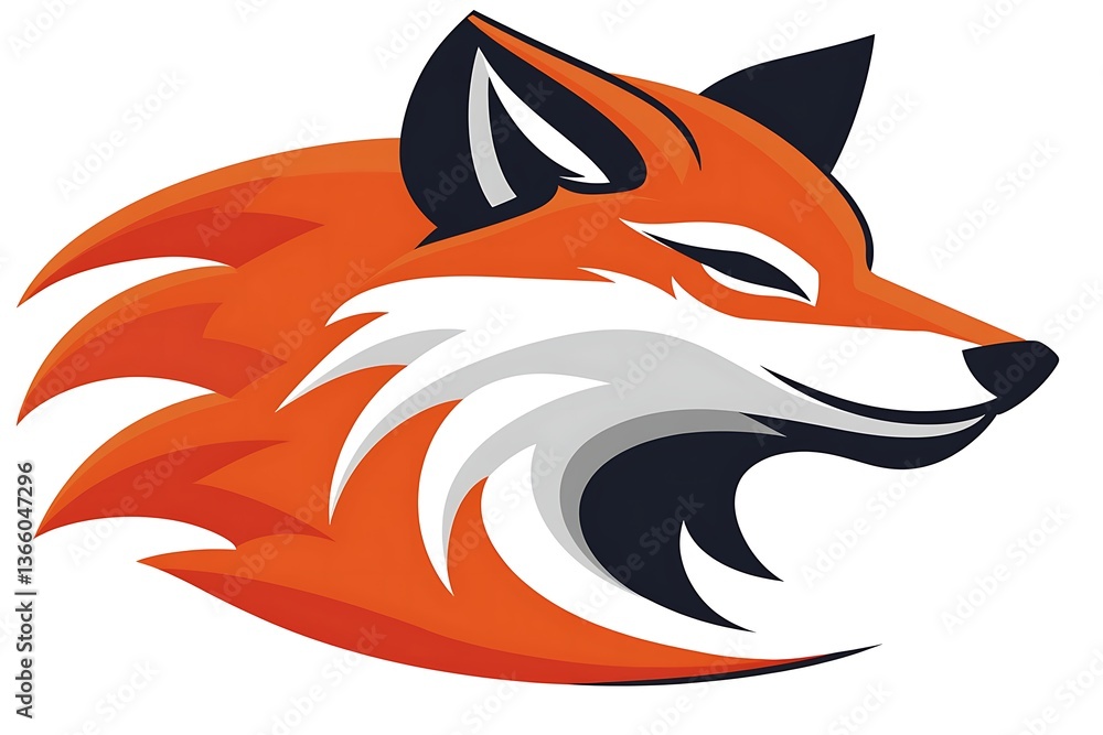 Obraz premium Fiery Fox Head Mascot Logo.