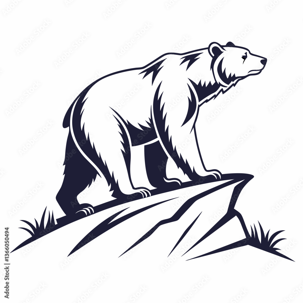 Fototapeta premium grizzly bear silhouette icon vector