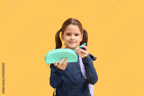 Cute little happy girl with...