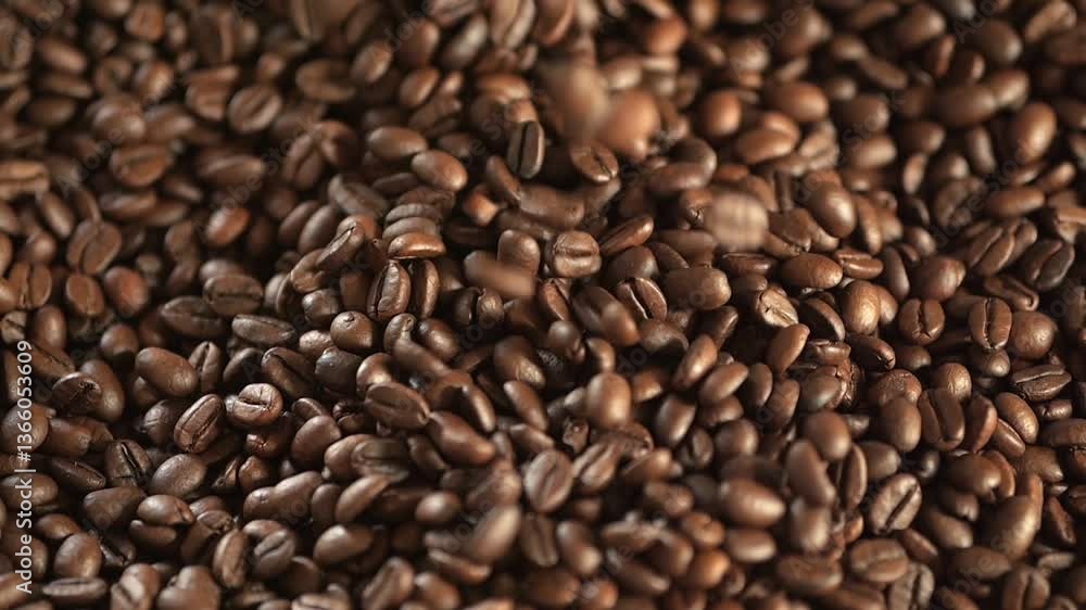 Pile of coffee beans with some of them scattered. The beans are of different sizes and are spread out in the pile Pile of coffee beans with some of them scattered. The beans are of different sizes and are spread out in the pile