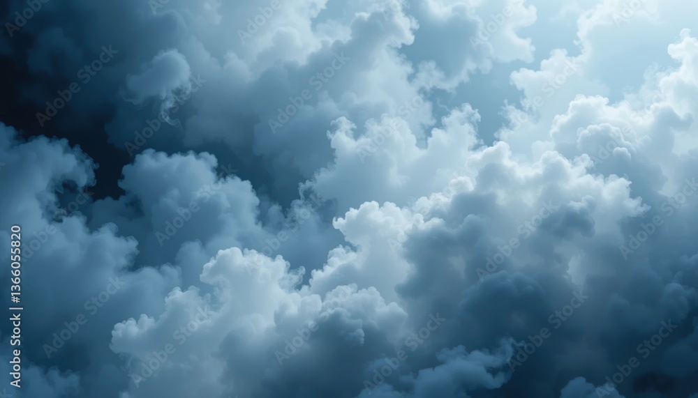 Fototapeta premium Dramatic cloud formation in nature atmospheric scene digital art calm environment aerial view serenity and beauty