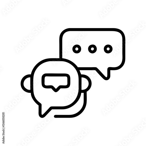 Digital Chatbot Icon for Online Communication and Customer Support