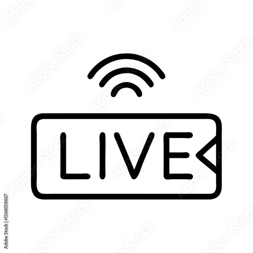 Vibrant Live Streaming Broadcast Media Icon for Online Video Platform