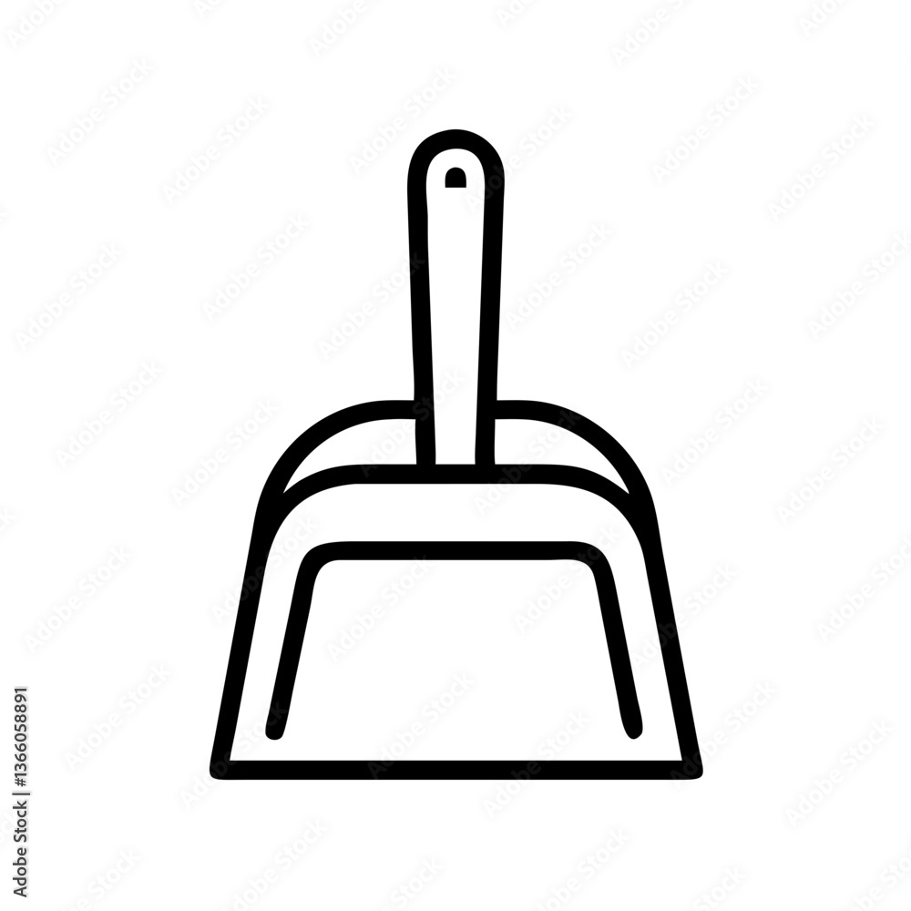 Sweep Away Dust with Modern Dustpan Icon - Minimalist Design for Cleaning Supplies Sweep Away Dust with Modern Dustpan Icon - Minimalist Design for Cleaning Supplies