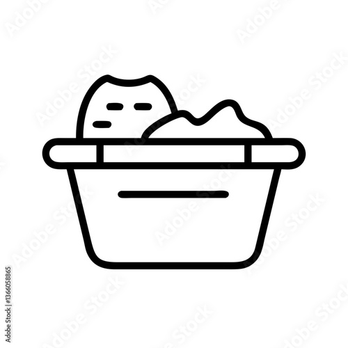 Fresh Laundry Basket with Clothes Icon for Household Chores and Cleaning Tasks
