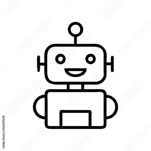 Futuristic Robot Icon for Technology Innovation and Automation Concept