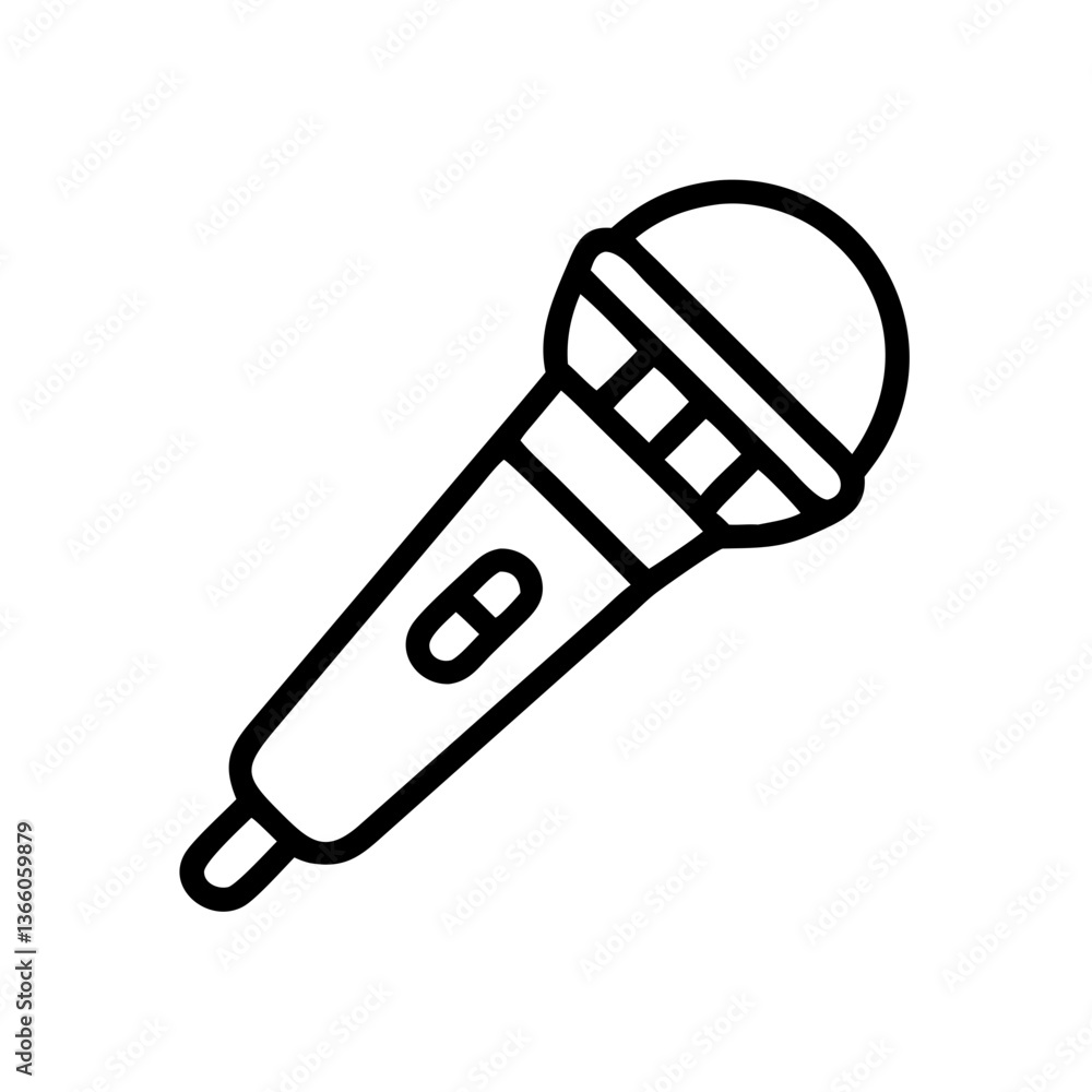 Melodic Mic: Stylish Microphone Icon for Music Lovers & Podcasters Melodic Mic: Stylish Microphone Icon for Music Lovers & Podcasters