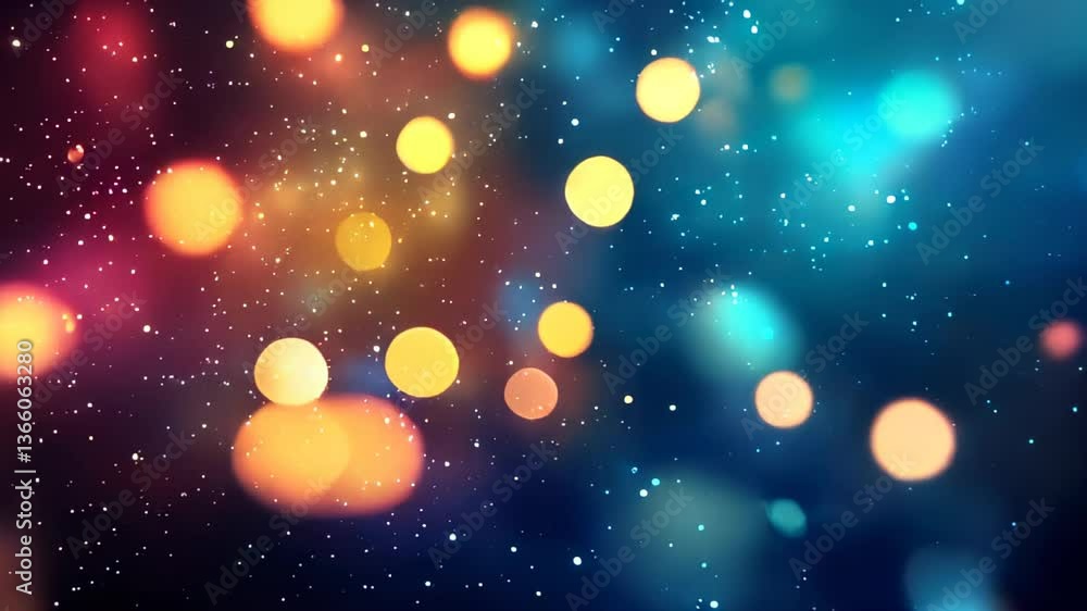 Colorful bokeh lights create a vibrant atmosphere at a nighttime celebration in a city Colorful bokeh lights create a vibrant atmosphere at a nighttime celebration in a city