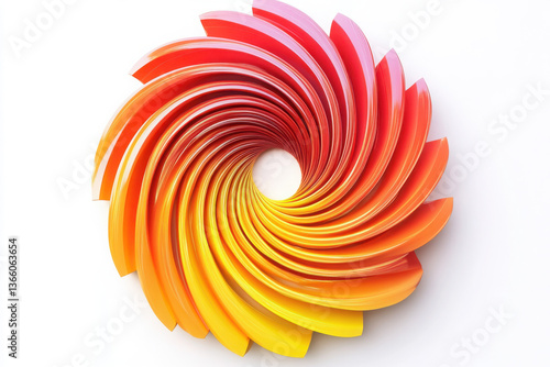 Vibrant 3D spiral gradient sculpture