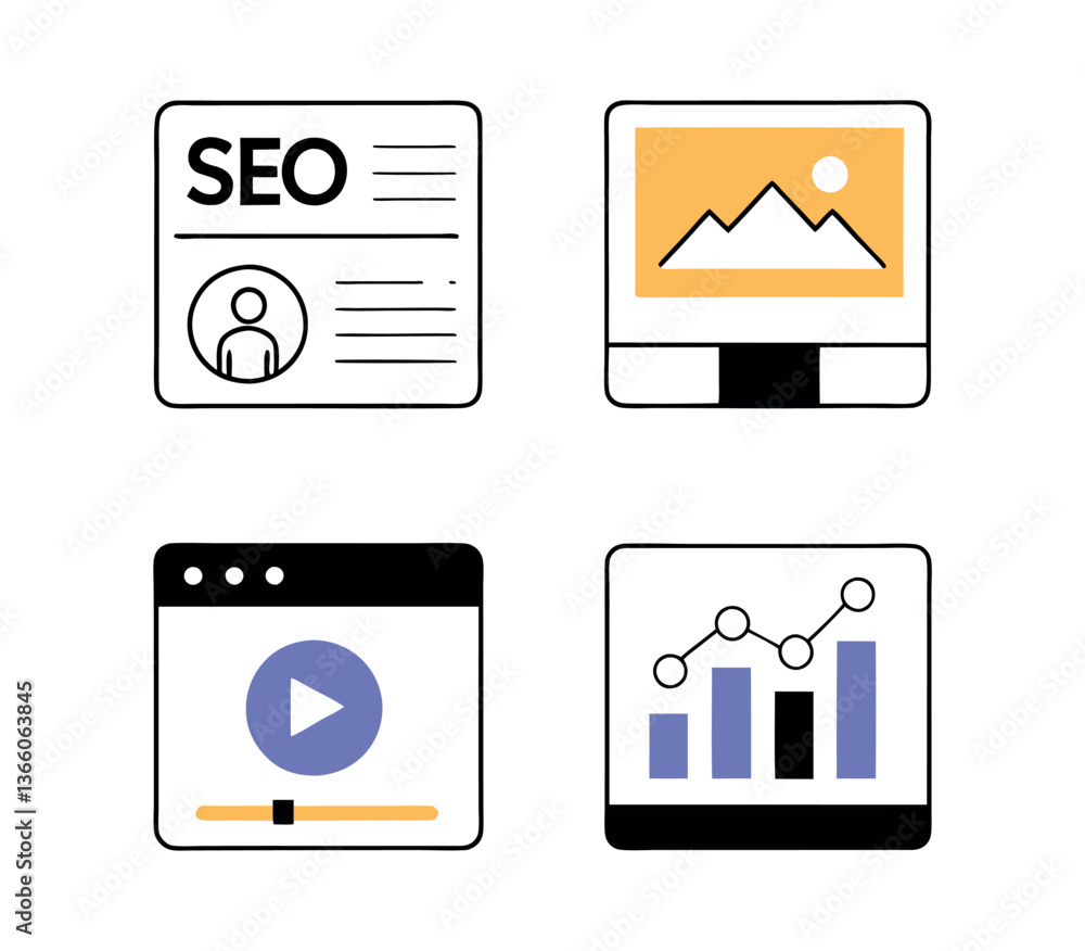 Digital Marketing Strategy & SEO Icon Set – Web & Social Media Tools Digital Marketing Strategy & SEO Icon Set – Web & Social Media Tools