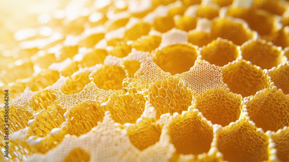 3D rendering of technological hexagonal honeycomb background, abstract KV main visual business PPT background. 3D rendering of technological hexagonal honeycomb background, abstract KV main visual business PPT background.