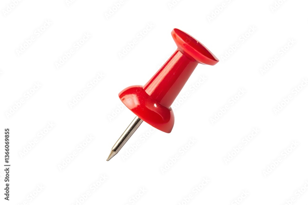 Red Push Pin on Black Background Red Push Pin on Black Background