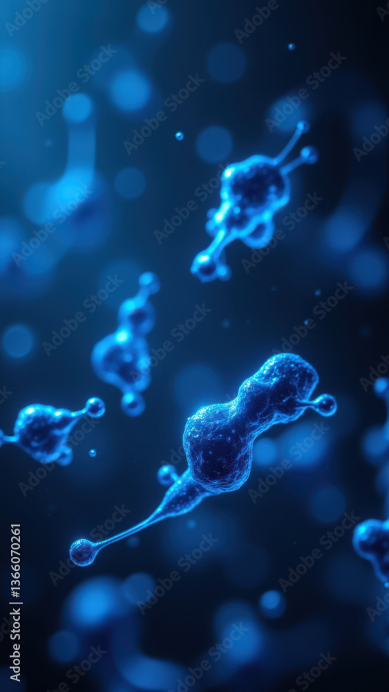 Obraz premium Magnesium Glycinate molecule surrounded by bubbles.