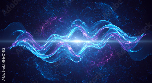 Wallpaper Mural Celestial river of vibrant blue and purple energy flowing through a dark cosmos, radiating a mystical glow. Torontodigital.ca