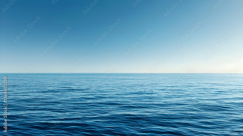 Vast Ocean Horizon Under Sunny Sky Vast Ocean Horizon Under Sunny Sky