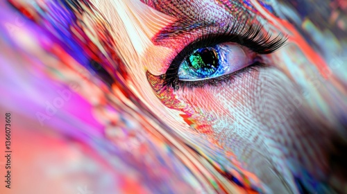 An AI powered digital art generator creating unique artworks based on user input and artistic preferences, Creative technology style, photo of