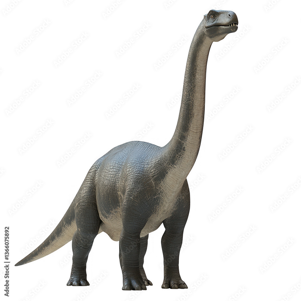 Obraz premium Realistic Depiction of a Brachiosaurus Dinosaur Walking
