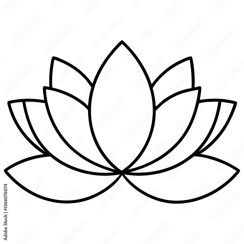 Floating Lotus Flower Line Drawing Floating Lotus Flower Line Drawing