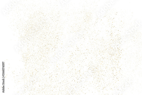 Obraz na płótnie Gold texture pattern on transparent background. Old paper surface. Light golden confetti. Yellow Illustration backdrop. PNG design element. w salonie
