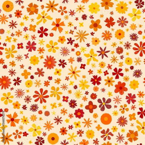 Seamless Pattern. Randloses Muster. Flower Spring Illustration, Blumen Frühling und Sommer Illustration. Set of floral elements. Exotic hand drawn flowers. 