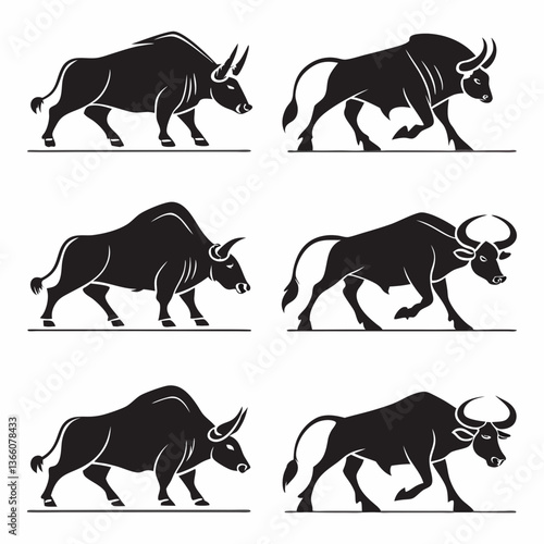 Canvas Print wild animals silhouettes