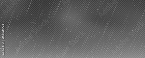 Raindrops on transparent background. Storm with rain and white cloud isolated on transparent background. Downpour, hail rainy weather. Rain and snow, rain and hail png.