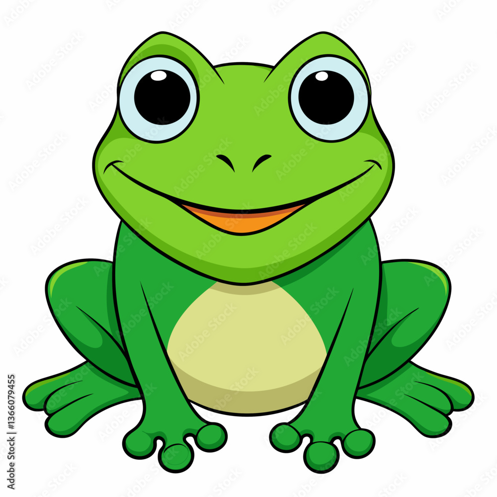 Obraz premium green frog cartoon