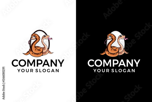two snakes guarding eggs logo design inspiration