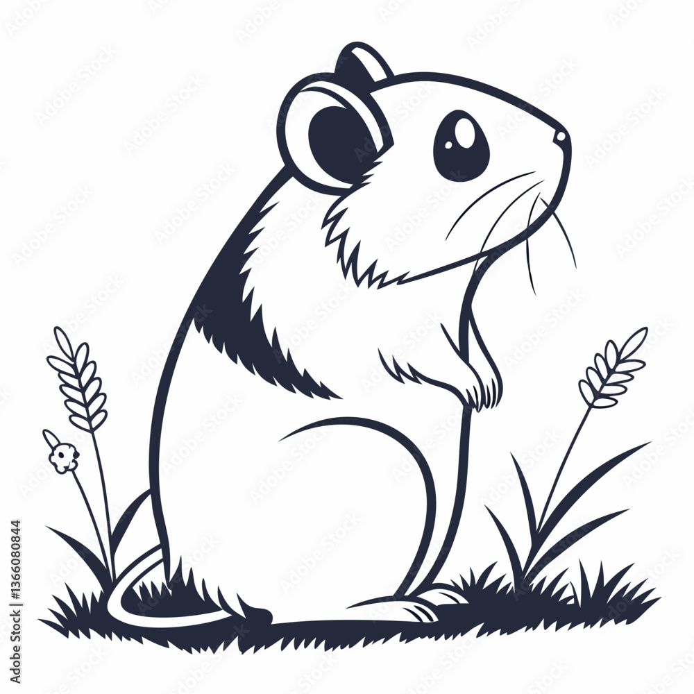 Fototapeta premium Hamster silhouette icon vector