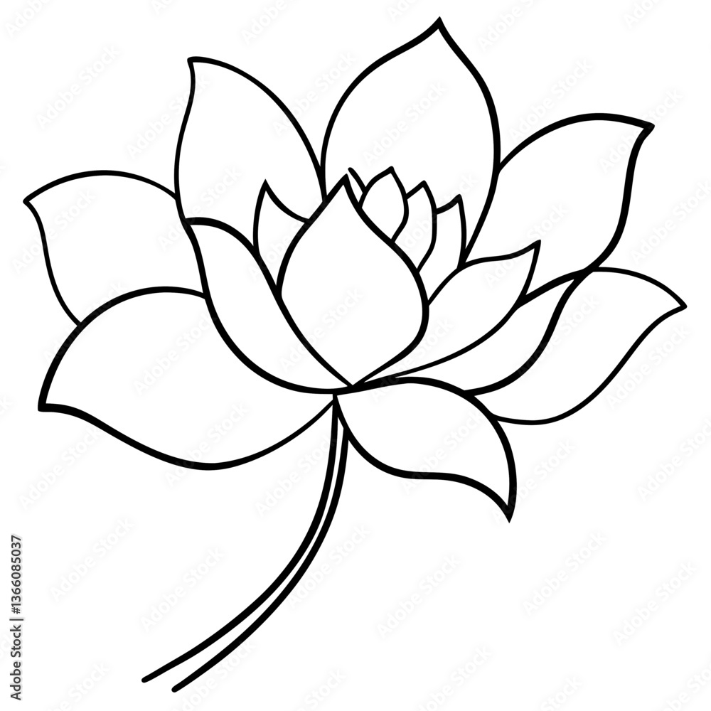 Spring Blooming Flower Line Art Drawing Spring Blooming Flower Line Art Drawing