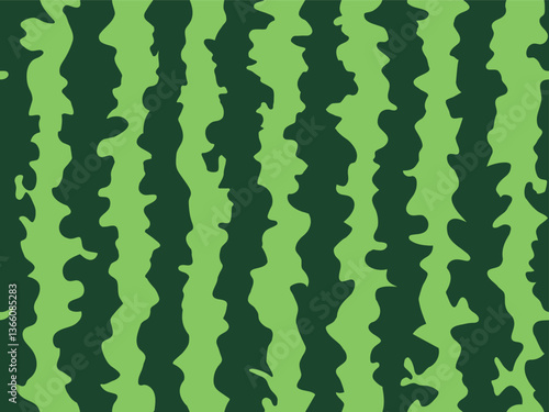 Watermelon seamless pattern. Light and dark green stripes of watermelon texture. Vector illustration