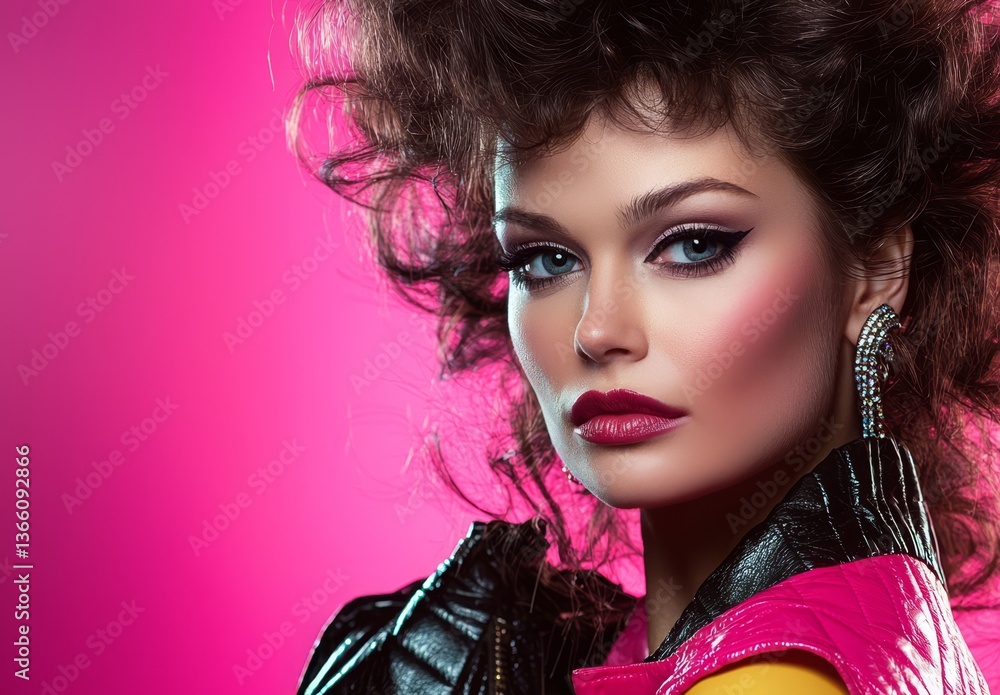Fototapeta premium Embracing the Bold Aesthetics of 1980s Fashion