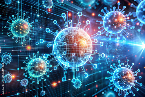 Wallpaper Mural AI Generated Cyber Threat Visualization Torontodigital.ca