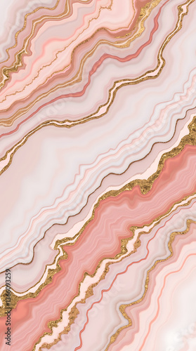 Pink marble texture with gold inlays.
