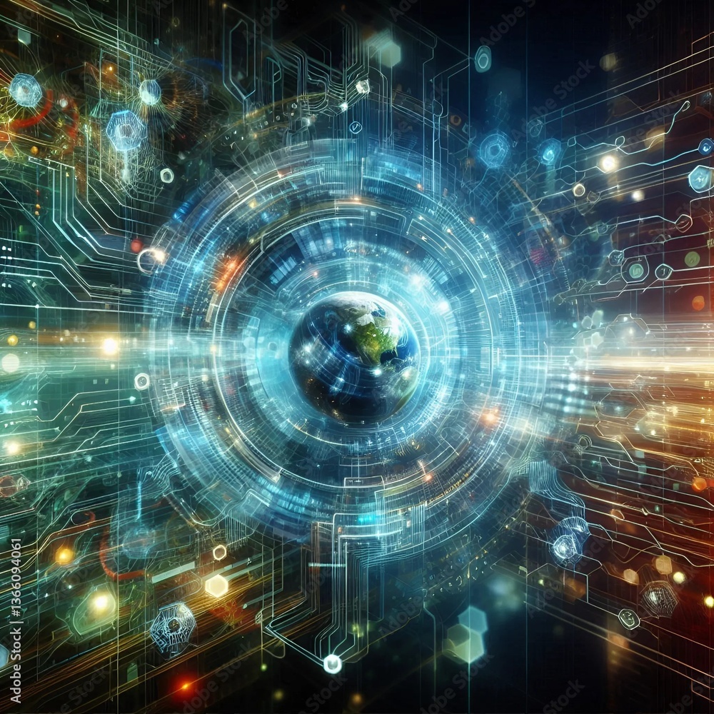 Fototapeta premium Corporate Innovation & Market Expansion: Professional Analyzing Network Structure and Financial Trends
