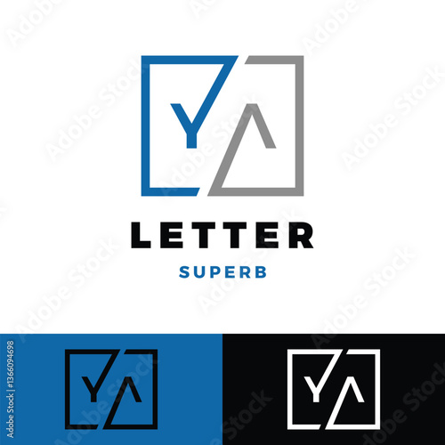 initial letter ya icon logo design template