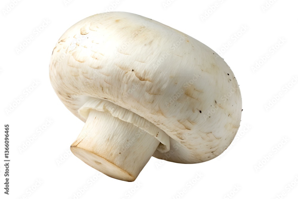 Close-up of a Single White Mushroom Close-up of a Single White Mushroom