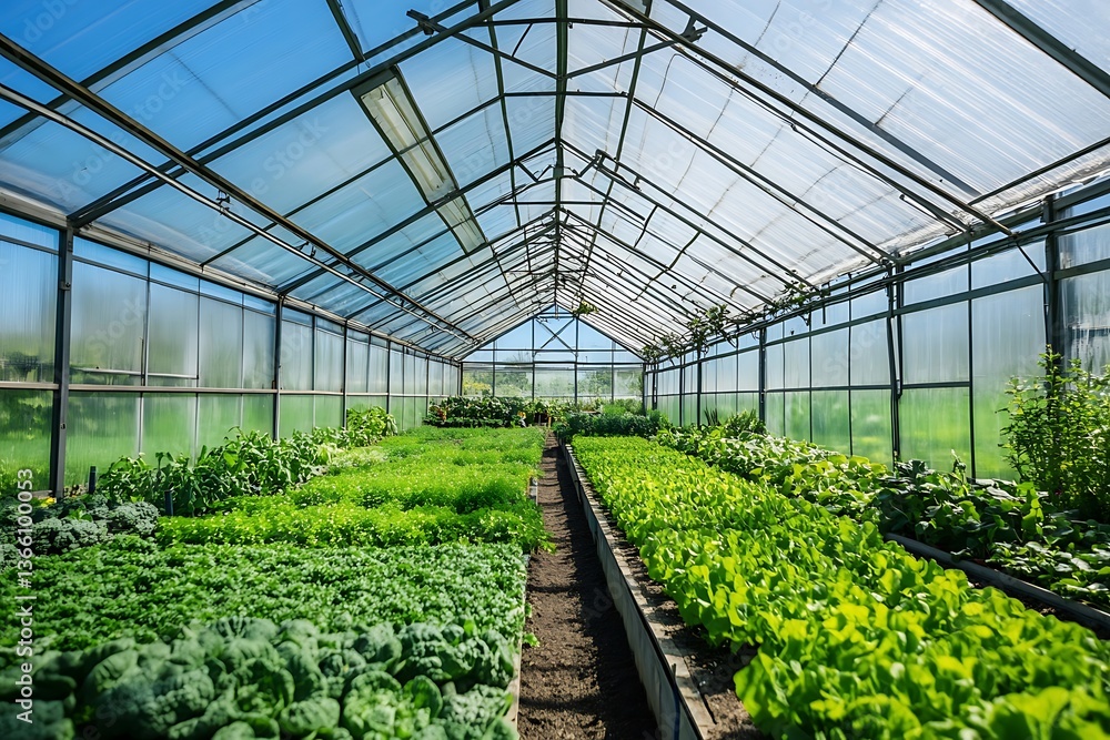 Lush greenery flourishes inside a sunlit greenhouse cultivating a vibrant and abundant indoor harvest Lush greenery flourishes inside a sunlit greenhouse cultivating a vibrant and abundant indoor harvest