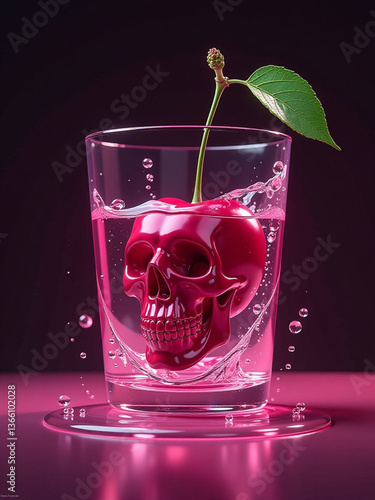 Crimson Temptation Skull and Cherry Fusion