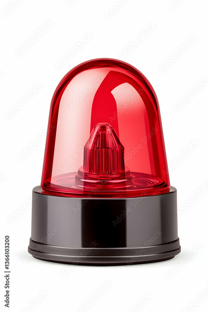 Red emergency light beacon isolated on white background Red emergency light beacon isolated on white background