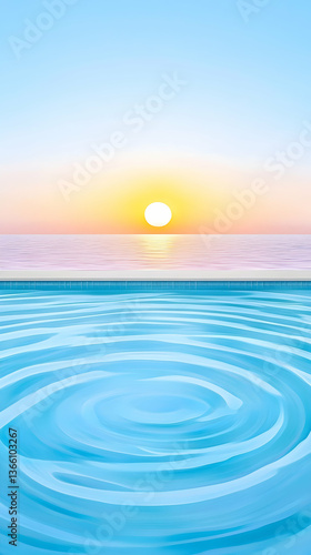 Wallpaper Mural Serene sunset reflected in calm pool water Torontodigital.ca