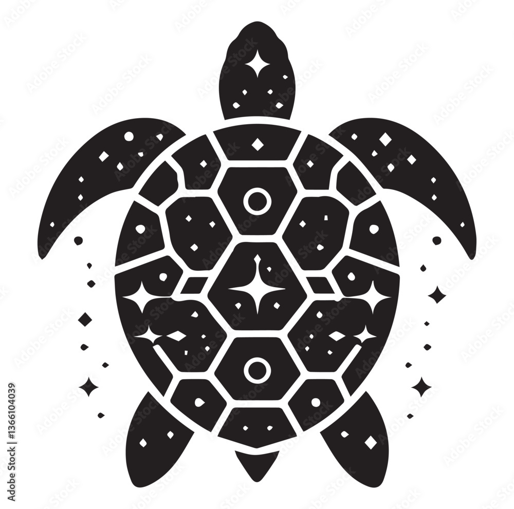 Fototapeta premium Sea turtle silhouette Vector Images