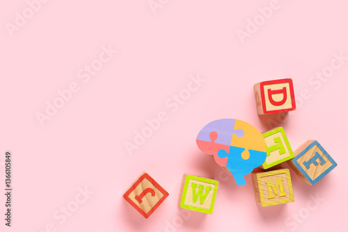 Play cubes with colorful pu...